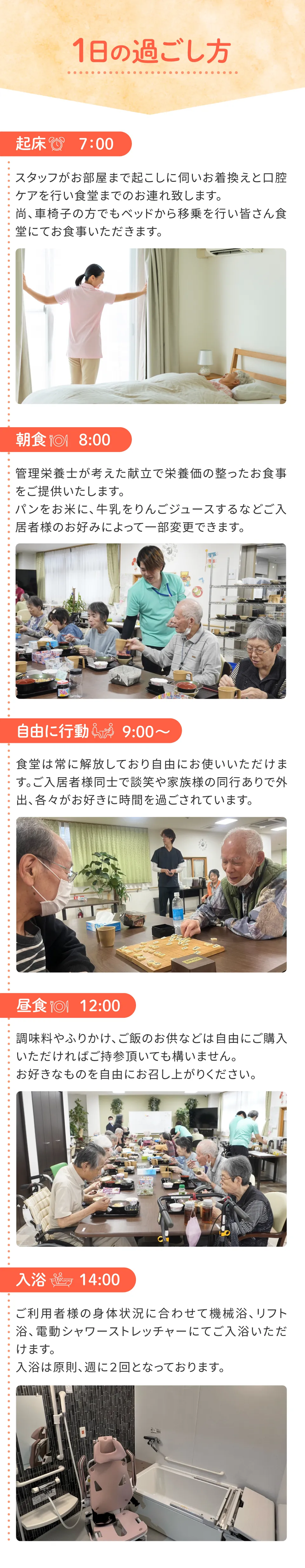 ななゆめホームの1日の過ごし方