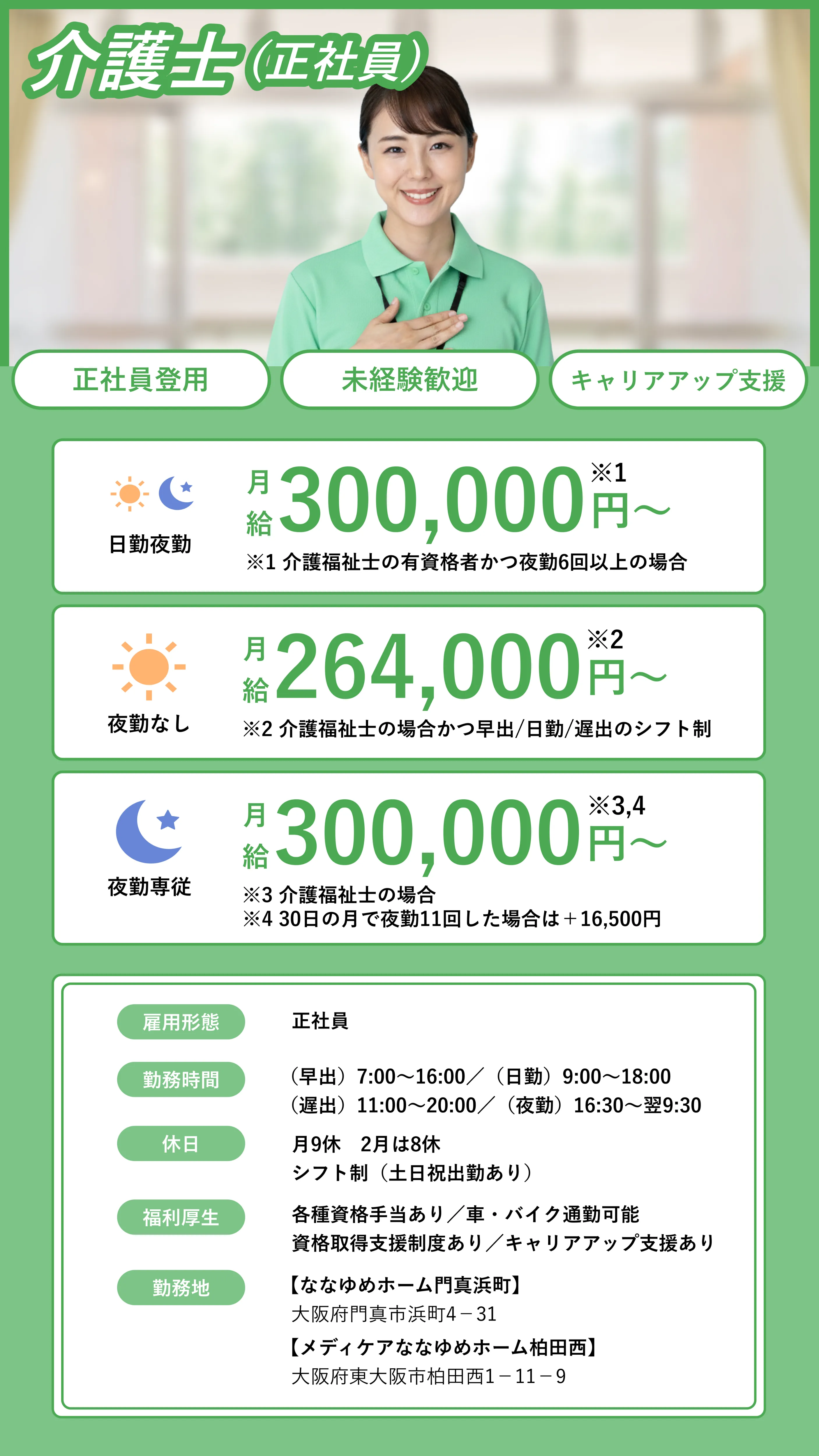 介護士正社員の待遇画像